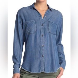 NWT Rails Carter Dark Vintage Denim Raw Edge XS